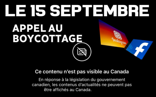 Une journée sans Facebook et Instagram en soutien aux médias Canadien